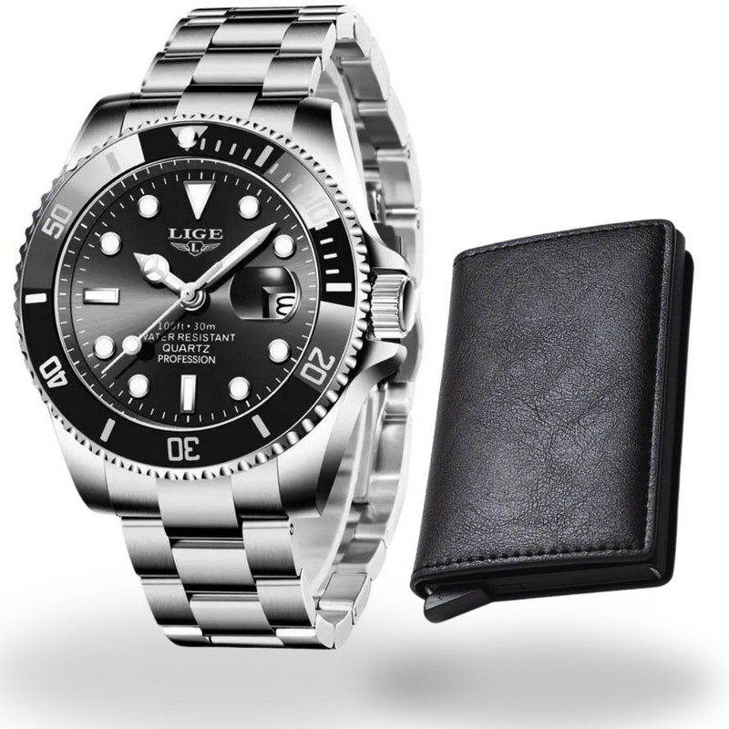 Relógio Masculino Horizon Submariner + BRINDE Carteira